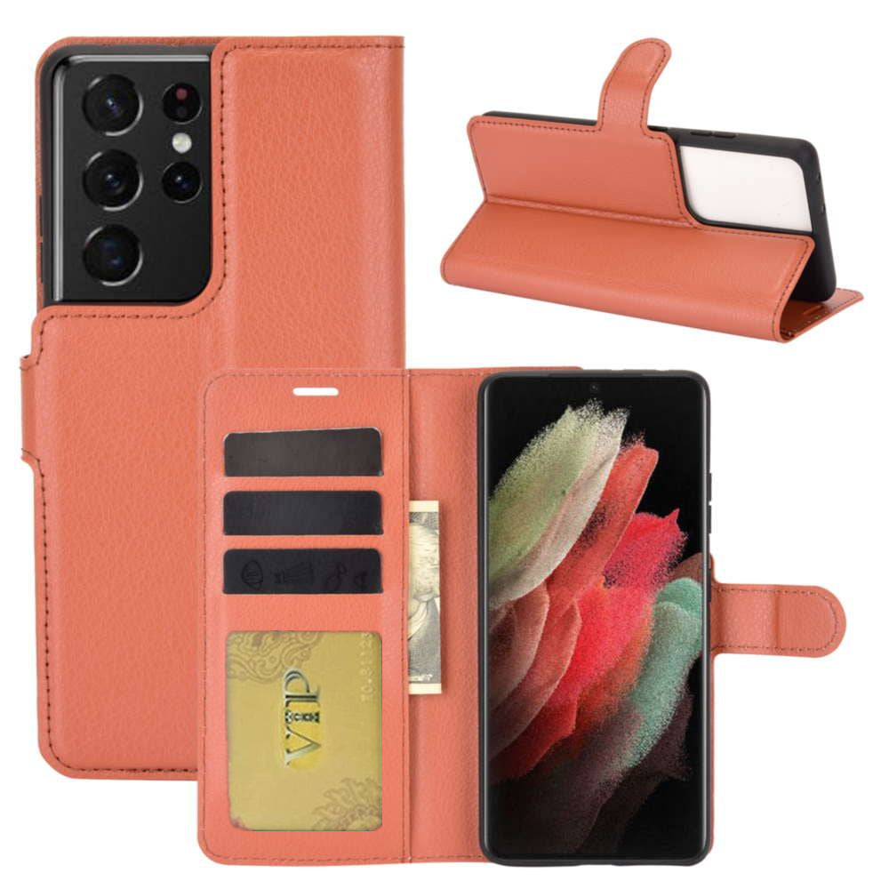 Leather Folio Wallet Case for Samsung Galaxy S21 Ultra Leather Folio Wallet Case for Samsung Galaxy S21 Ultra